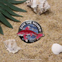 Save the Oceanic Whitetip Sharks! Enamel Pin