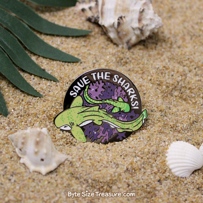 Save the Zebra Sharks! Enamel Pin