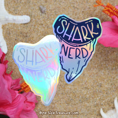 Shark Nerd Holographic Sticker