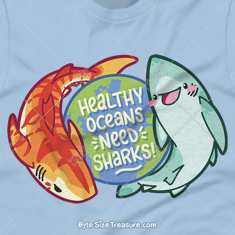 Healthy Oceans Need Sharks \\ Short-Sleeve Unisex T-Shirt