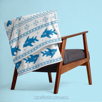Blue Fish-mas Sweater \\ Throw Blanket