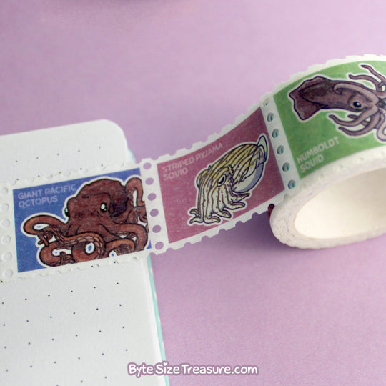 Cephalopod Stamps \\ Washi Tape