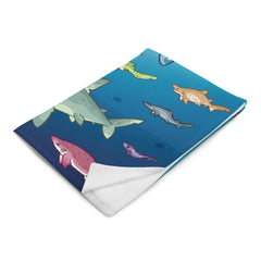 Shark Species Lineup \\ Throw Blanket