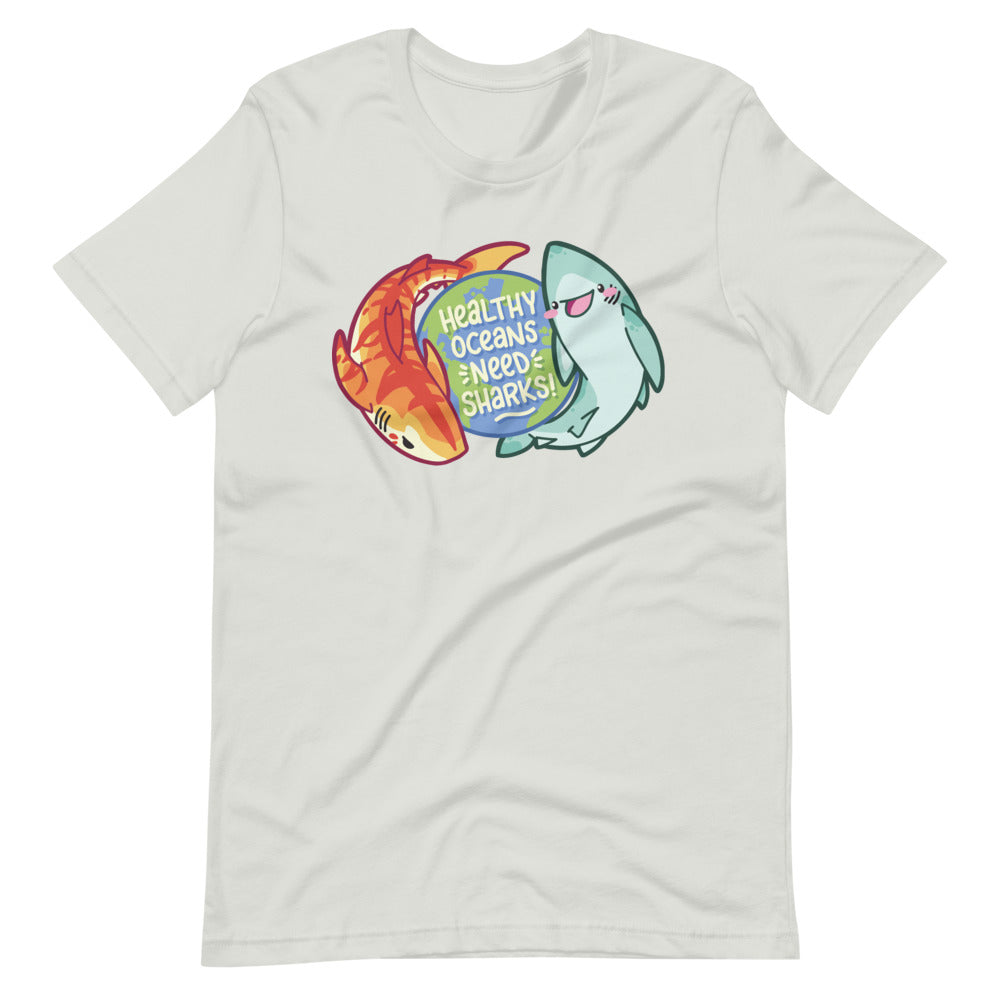 Healthy Oceans Need Sharks \\ Short-Sleeve Unisex T-Shirt