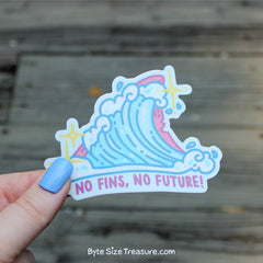 No Fins No Future Vinyl Sticker